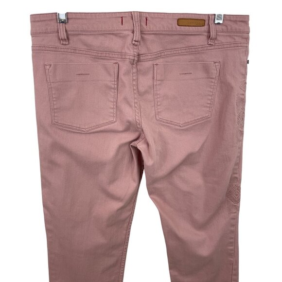 Sanctuary Dusty Rose Embroidered Mid Rise Skinny Jeans Womens Size 29 - Picture 6 of 10